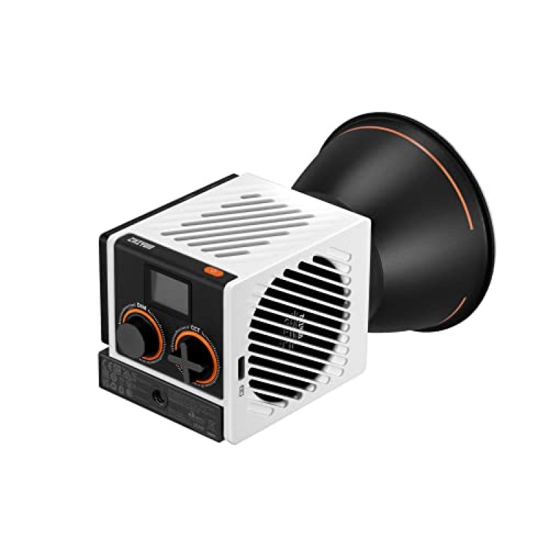 ZHIYUN 60W 포켓 COB 비디오 조명 CRI≥96 TLCI≥97 연속 출력 조명 듀얼 색온도 2700K-6500K 블루투스 메시 원격 제어 비디오 사진 라이브 스트림용 DC/PD 전원 공급 장치