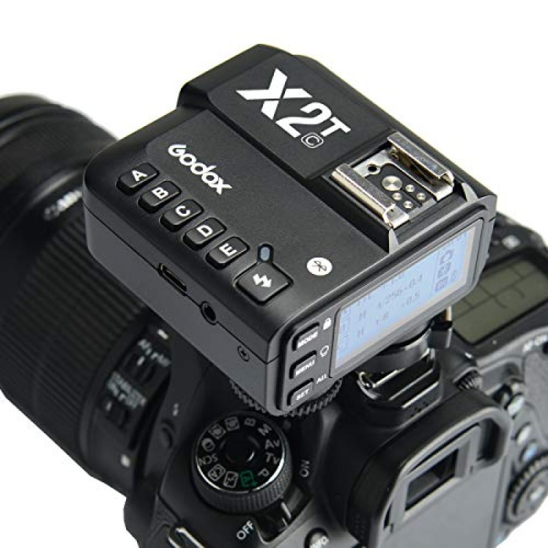 Canon용 Godox X2T-C TTL 무선 플래시 트리거, Bluetooth 연결, 1/8000s HSS, 5개의 별도 그룹 버튼, 재배치된 컨트롤 휠, 새로운 핫슈 잠금, 새로운 AF 보조광