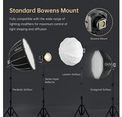GVM 비디오 조명, 비디오 녹화용 80W 사진 조명, 2700K~7500K 이중 색상 Bowens 마운트 소프트박스 조명 키트, CRI 97+ 8개 조명 장면 사진용 연속 조명