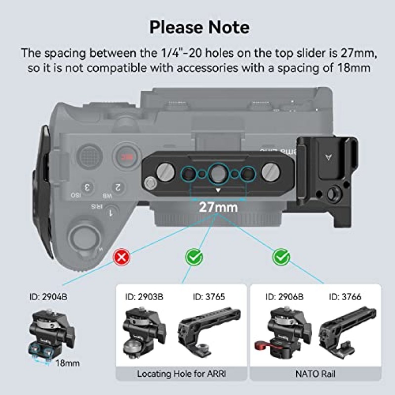 HDMI용 케이블 클램프가 포함된 Sony FX30 FX3용 SmallRig 케이지, 클래식한 밝은 검정색 표면, 콜드 슈 및 NATO 레일 포함, 기존 XLR 핸들과 호환되는 모듈형 디자인 - 4183