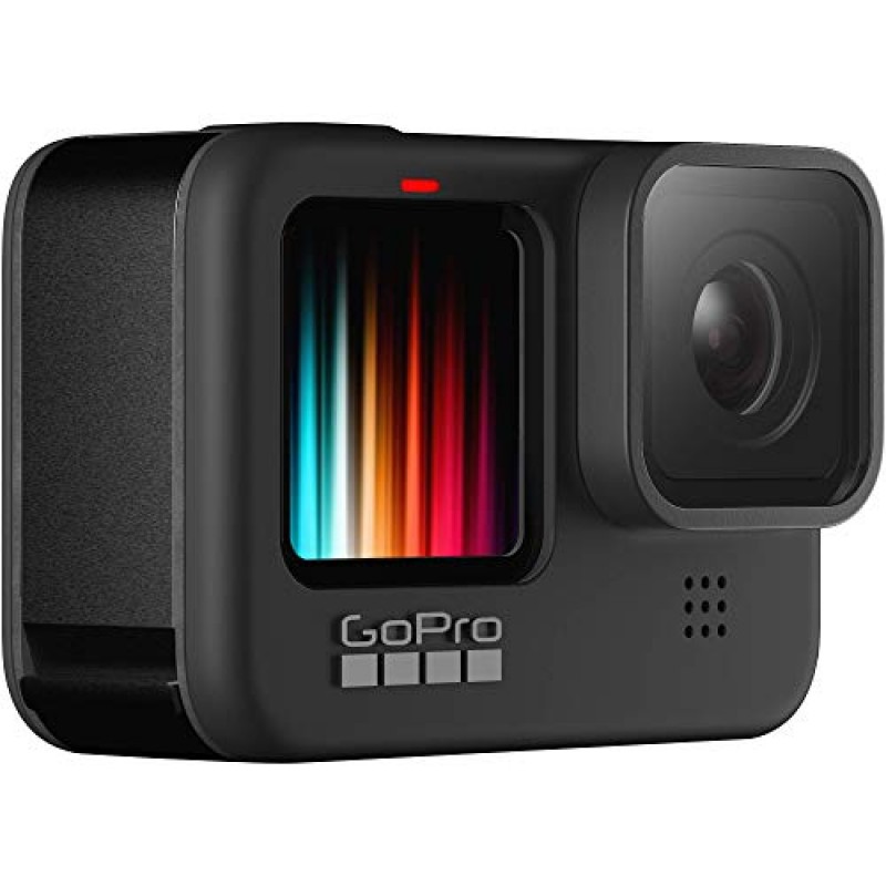 GoPro HERO9 Black - 전면 LCD 및 터치 후면 스크린, 5K Ultra HD 비디오, 20MP 사진, 1080p 라이브 스트리밍, 웹캠, 안정화 기능을 갖춘 방수 액션 카메라