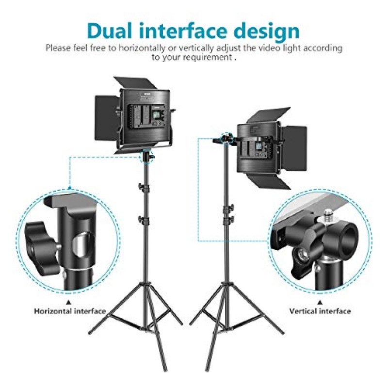 Neewer 2 팩 고급 2.4G 660 LED 비디오 조명 사진 조명 키트(가방 포함), 2.4G 무선 리모콘이 포함된 조광 가능 이중 색상 LED 패널, LCD 화면 및 인물 사진용 라이트 스탠드