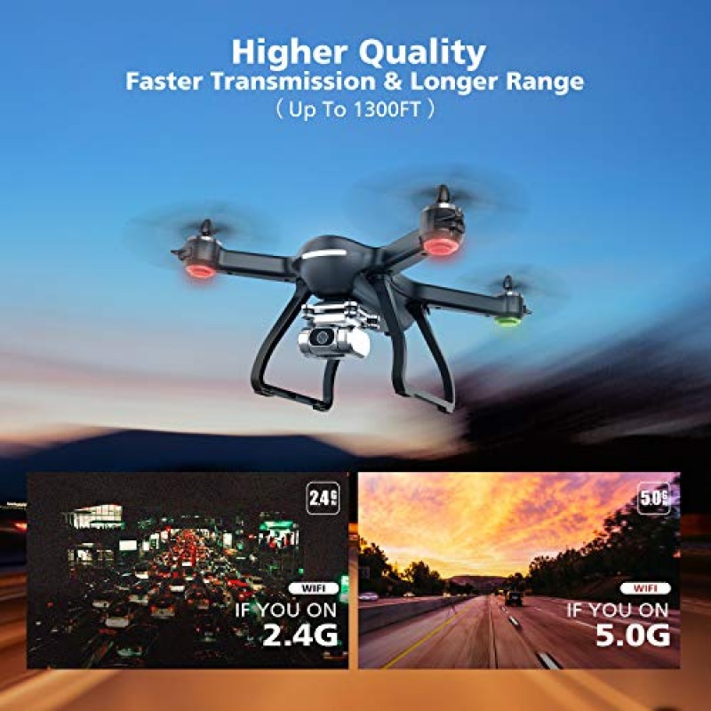 4K HD 카메라 라이브 비디오 및 GPS 귀국 기능을 갖춘 Holy Stone HS700D FPV 드론, 브러시리스 모터를 갖춘 성인 초보자를 위한 RC 쿼드콥터, 팔로우 미, 5G WiFi 전송, 모듈형 배터리, 고급 셀카