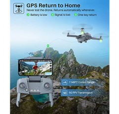 성인용 4K UHD 카메라가 장착된 SYMA X500Pro GPS 드론, 비행 시간 50분의 RC 쿼드콥터, 브러시리스 모터, 5G FPV 전송, 팔로우미, 자동 복귀 홈, 휴대용 가방 포함