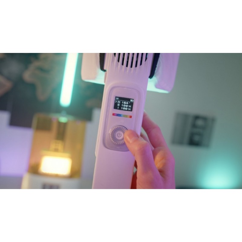 Zhiyun FIVERAY F100 콤보(전원 어댑터 포함) 100W RGB 휴대용 LED 비디오 라이트 스틱 2700K~6200K 사진 스튜디오, 화상 회의, 인터뷰, 라이브 스트리밍, 블로깅, 클로즈업 인물용으로 조정 가능