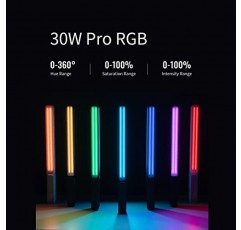 Zhiyun FIVERAY F100 콤보(전원 어댑터 포함) 100W RGB 휴대용 LED 비디오 라이트 스틱 2700K~6200K 사진 스튜디오, 화상 회의, 인터뷰, 라이브 스트리밍, 블로깅, 클로즈업 인물용으로 조정 가능