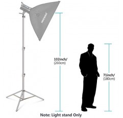 Neewer 3팩 스테인레스 스틸 라이트 스탠드(1/4인치 ~ 3/8인치 범용 어댑터 포함) 39-114인치/99-290센티미터 스튜디오 소프트박스, 우산, 스트로브 라이트, 반사경 등을 위한 접이식 지지대
