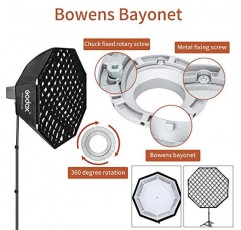 Godox 120cm 상단 팔각형 그리드 소프트박스 사진 스튜디오 비디오 플래시 LED 조명용 Bowens 마운트