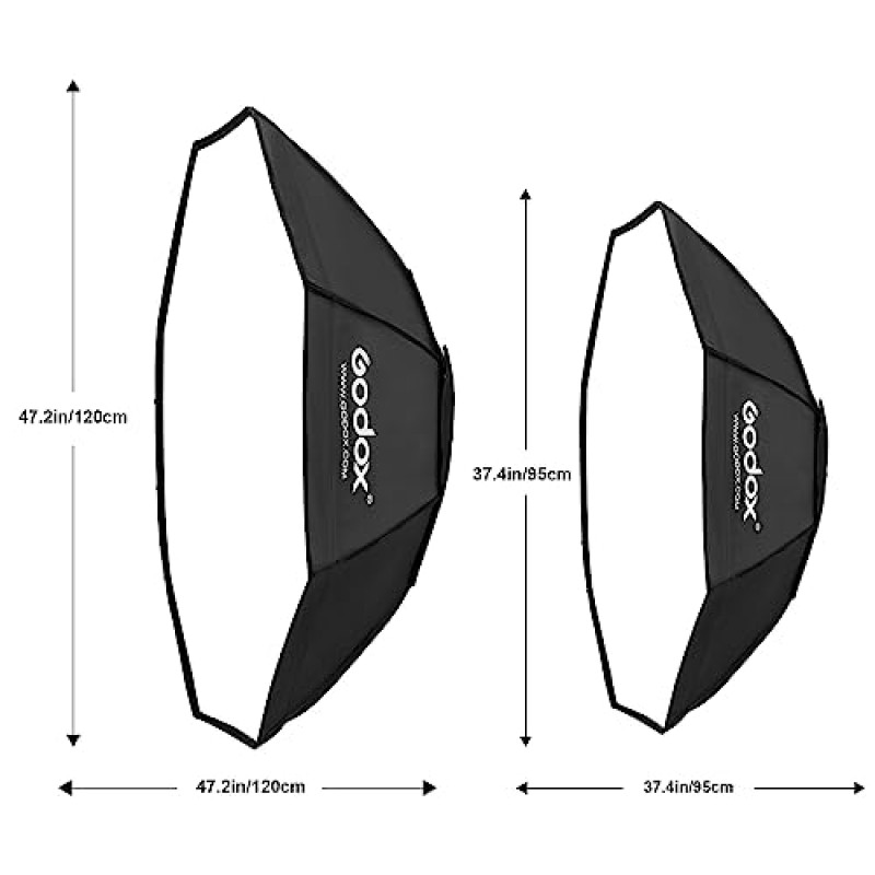 Godox SB-BW 47인치 옥타곤 소프트박스 반사경 사진 스튜디오 스트로브 플래시 스피드라이트 스피드라이트(보웬스 마운트)(120cm)