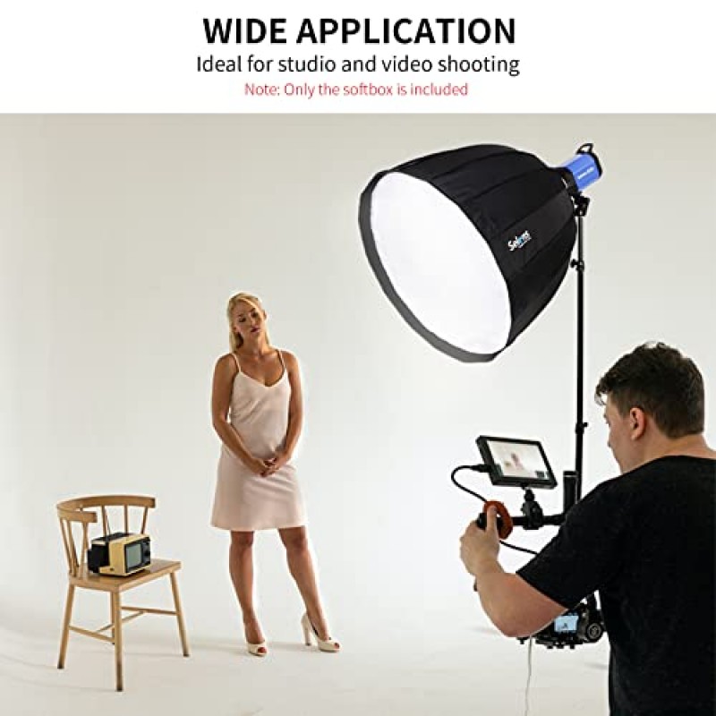 Selens Parabolic Deep Softbox 27.5인치/70cm 육각형 빠른 접을 수 있는 우산 소프트박스(사진 스튜디오 조명 플래시 라이트용 Bowens Speedring 마운트 포함)