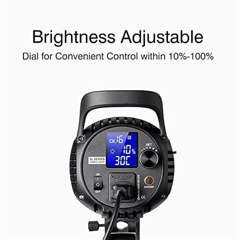 Godox SL-60W 60W CRI95+ Qa>90 5600¡À300K Bowens 마운트 Led 연속 비디오 조명, 밝기 조정, 433MHz 그룹화 시스템, 비디오 녹화, 결혼식, 야외 촬영용