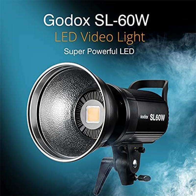 Godox SL-60W 60W CRI95+ Qa>90 5600¡À300K Bowens 마운트 Led 연속 비디오 조명, 밝기 조정, 433MHz 그룹화 시스템, 비디오 녹화, 결혼식, 야외 촬영용