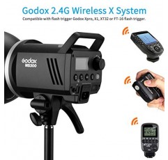 Godox MS300 컴팩트 300W 스튜디오 플래시, 소형 및 휴대용 2.4G 무선 X 시스템 GN58 5600K 모노라이트, Bowens 마운트 150W 모델링 램프, 0.1-1.3초 재활용 시간 뛰어난 출력 안정성