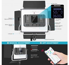 Neewer 2팩 530 LED 비디오 조명 키트(APP 제어 포함), 밝기 조절이 가능한 이중 색상 3200K~5600K 비디오 조명(U 브래킷 포함), 반도어, 사진/YouTube/라이브 스트리밍/줌 회의용 스탠드 및 가방