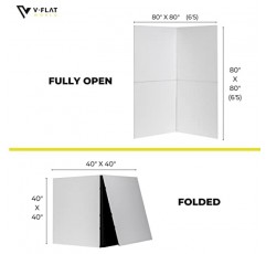 V-FLAT WORLD 사진용 접이식 V-플랫 라이트 반사경 - 10-in-1 휴대용 사진 반사경, 다용도 광 확산기 패널 - 휴대용 가방 포함, 접힌 크기 40