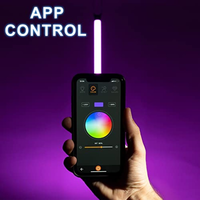 LUXCEO P120S 30W RGB 튜브 라이트 바, APP 제어 3000 루멘 LED 비디오 조명 막대, 배터리 구동 휴대용 사진 조명 2000K-10000K 다채로운 스틱(3.7피트)