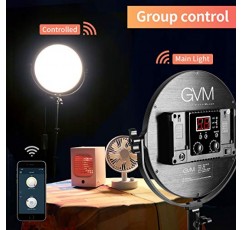 GVM 2팩 LED 키 조명 CRI97+ 바이컬러 소프트 라운드 비디오 조명 키트 30W CCT 3200-5600K, 사진/스튜디오/유튜브 게임 비디오 촬영용 앱 제어 포함