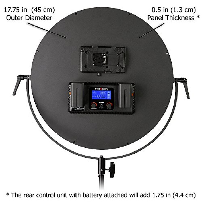 Fotodiox Pro FlapJack Studio(C-700RSV) 바이컬러 LED 스튜디오 엣지 라이트 - 18인치 원형 초박형 전문가용 듀얼 컬러 LED, 밝기 조절 가능 사진/비디오 조명 키트(케이스 포함)