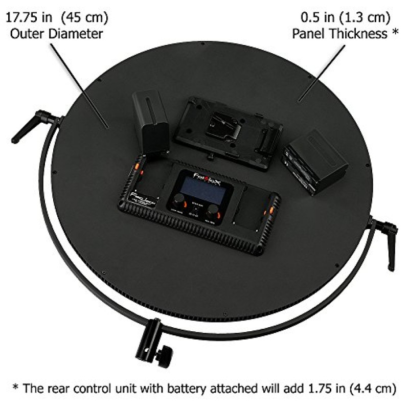 Fotodiox Pro FlapJack Studio(C-700RSV) 바이컬러 LED 스튜디오 엣지 라이트 - 18인치 원형 초박형 전문가용 듀얼 컬러 LED, 밝기 조절 가능 사진/비디오 조명 키트(케이스 포함)