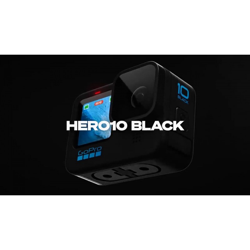 GoPro HERO10 블랙 번들 + 듀얼 배터리 충전기 + 추가 배터리 1개 + 64GB SD 카드 - 전자 상거래 포장 - 전면 LCD 및 터치 후면 스크린, 5.3K60 Ultra HD 비디오를 갖춘 방수 액션 카메라