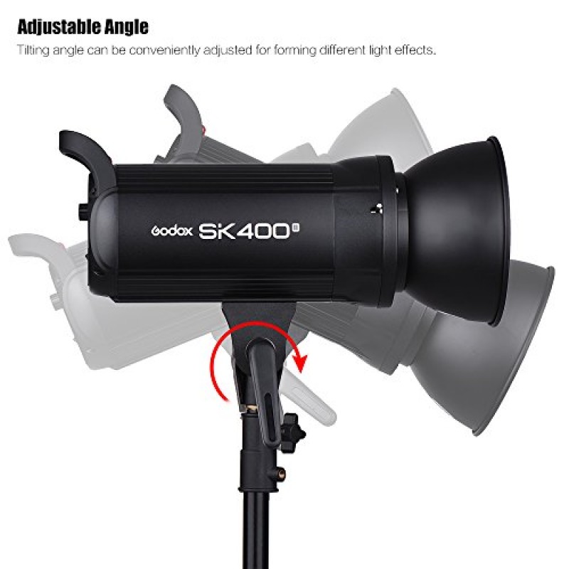 Godox SK400II 전문 컴팩트 400Ws 스튜디오 플래시 스트로브 라이트 내장 Godox 2.4G 무선 X 시스템 GN65 5600K, 전자 상거래 제품 초상화 라이프스타일 사진용 150W 모델링 램프 포함