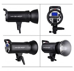 Godox SK400II 전문 컴팩트 400Ws 스튜디오 플래시 스트로브 라이트 내장 Godox 2.4G 무선 X 시스템 GN65 5600K, 전자 상거래 제품 초상화 라이프스타일 사진용 150W 모델링 램프 포함