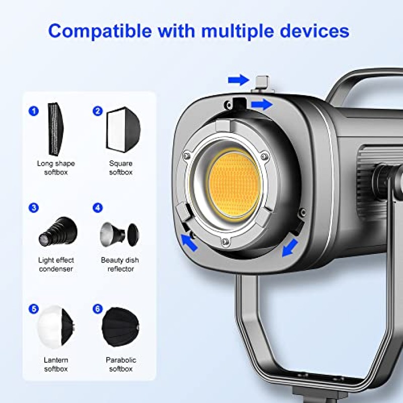 GVM 150W LED 비디오 조명 2700K~7500K 비디오 조명 사진 스튜디오 조명 키트(랜턴 소프트박스 및 스탠드 포함), CRI97+TLCI97(8가지 조명 + 야외 촬영용 맞춤 효과 포함) YouTube 동영상