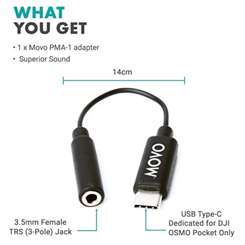 Movo WMX-1 번들 2.4GHz 무선 라발리어 마이크 시스템 DJI 오즈모 Pocket, DSLR 카메라, iPhone, Android 스마트폰, 태블릿과 호환 가능(200피트 오디오 범위) - DJI 오즈모 Pocket 액세서리