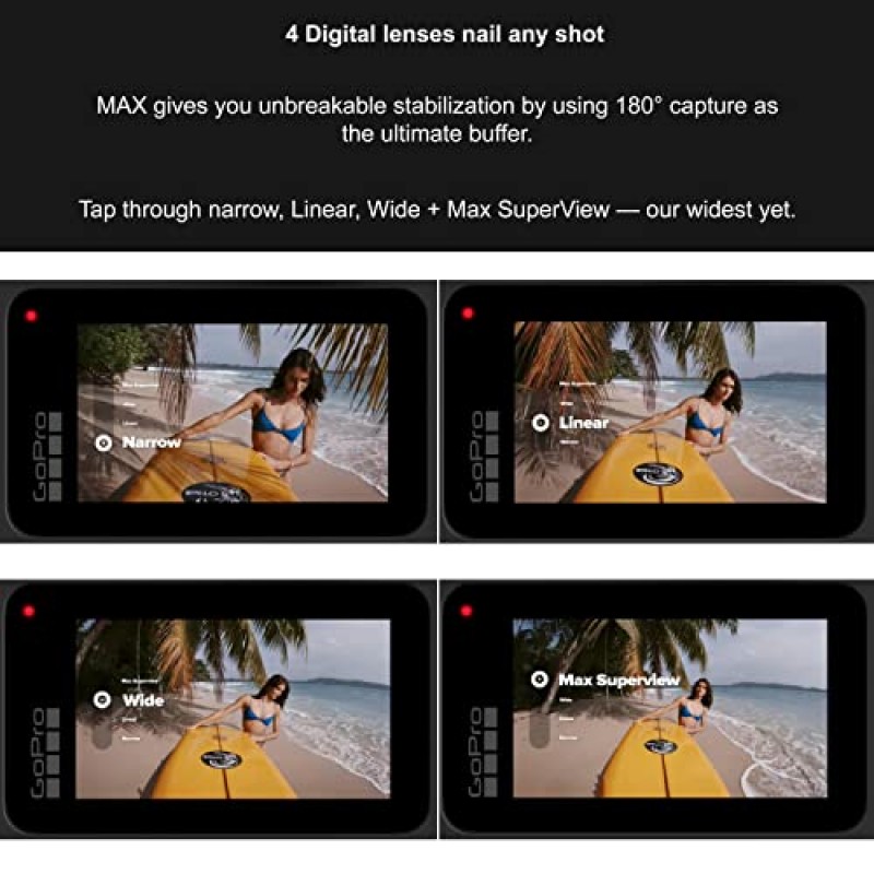 GoPro MAX — 전자상거래 패키징 - 방수 360도 + 터치 스크린 구형 기존 카메라 구형 5.6K30 HD 비디오 16.6MP 360도 사진 1080p 라이브 스트리밍 안정화