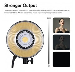 Godox SL60IID 70W LED 비디오 조명, 18600Lux@1M 5600K COB LED 연속 조명, Bluetooth 앱 및 2.4G 무선 원격 제어 8가지 내장 Fx 효과, TLCI/CRI 97+/96+Bowens 마운트 스튜디오 조명