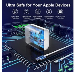 iPhone 14 13 12 고속 충전기 [Apple MFi 인증], 3팩 6FT 고속 충전 라이트닝 케이블, 3팩 PD 20W USB C 벽면 충전기 블록 호환 iPhone 14/14 Pro Max/13/12/11/XS/XR/X/ 8, 아이패드