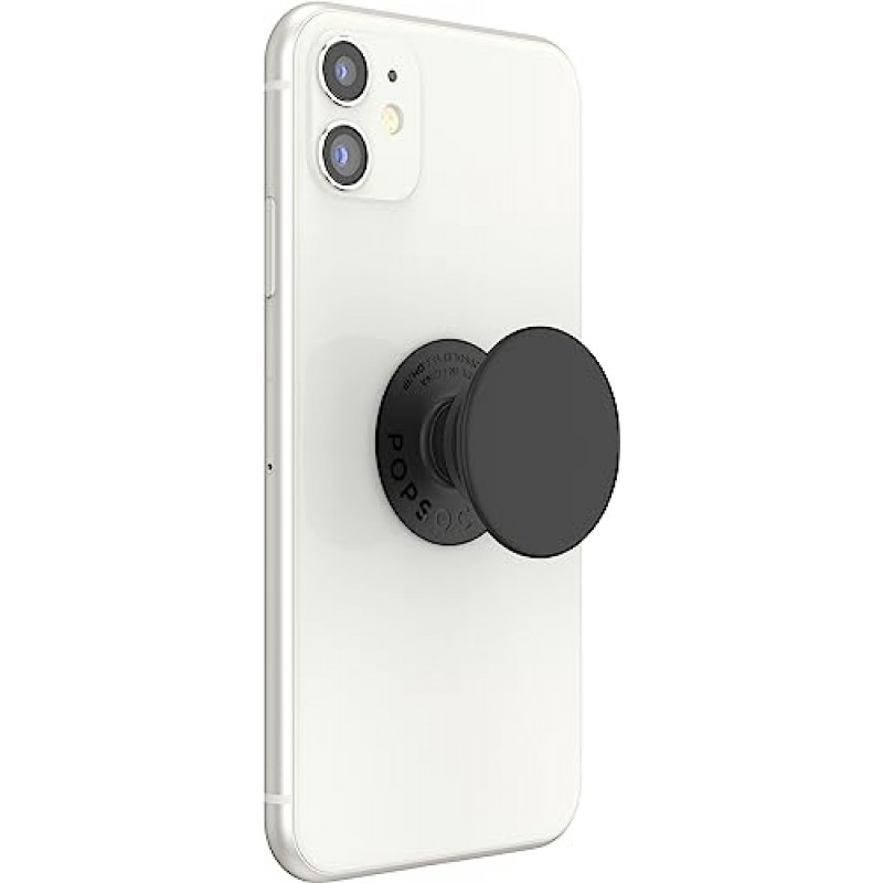 PopSockets: 휴대폰 및 태블릿용 교체형 상단이 포함된 PopGrip - 블랙