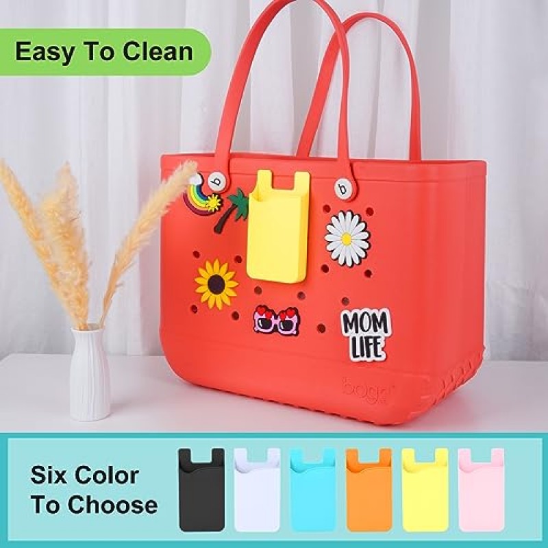 Bogg Bag 액세서리 인서트와 호환되는 Raymall 휴대폰 홀더, 선택할 수 있는 6가지 색상, 범용, ABS 플라스틱, Bogg Bag 휴대폰 홀더 인서트용 휴대폰 케이스 홀더 액세서리 흰색