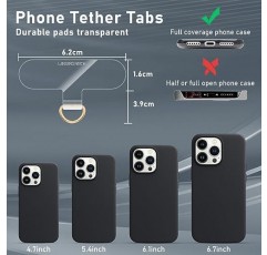 X-Lounge 휴대폰 매는 밧줄 패드, 더 얇고 내구성이 뛰어난 TPU 전화 패치 전화 매는 밧줄용 접착제가 없는 투명 범용 전화 테더 탭
