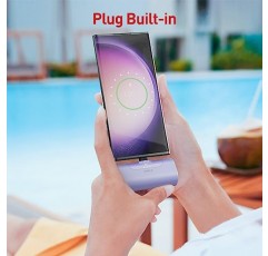 iWALK 소형 USB C 휴대용 충전기, 안드로이드용 4500mAh 휴대용 휴대폰 충전기, 삼성 갤럭시 S23 Ultra/S22/Z Flip5/Z Flip4/Note/Moto/LG/Google Pixel과 호환되는 보조베터리 배터리 팩, 보라색