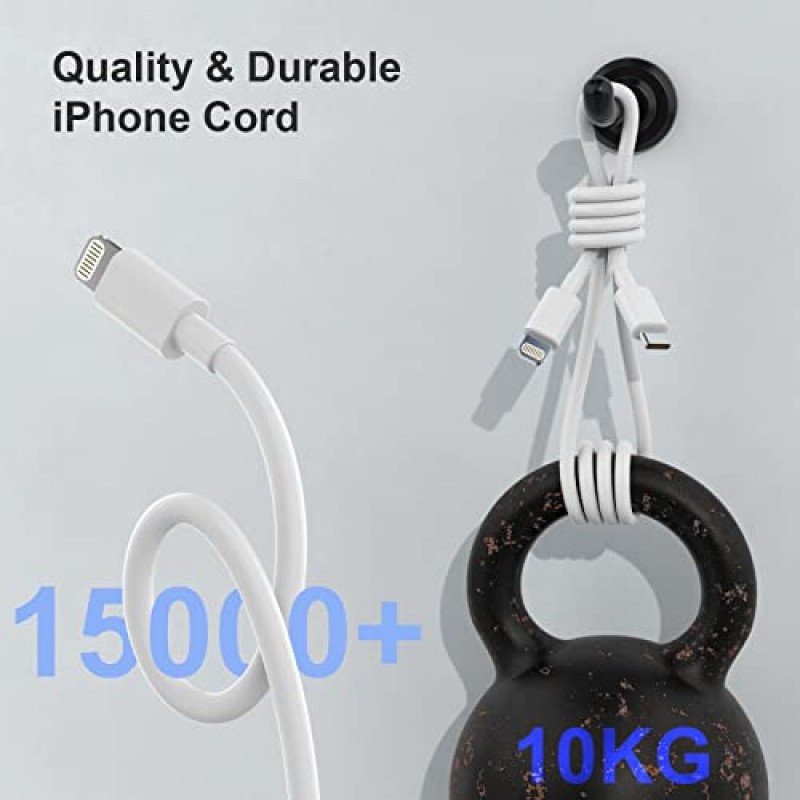 iPhone 충전기 [MFi 인증] 2팩 20W PD USB C 벽면 고속 충전기 어댑터, 2팩 6FT 유형 C-라이트닝 케이블 포함 iPhone 14 13 12 11 Pro Max XR XS X,iPad(보라색+녹색) 호환