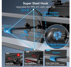 iGoevo 2 팩 자동차 통풍구용 휴대폰 마운트 [업그레이드된 안정적인 소프트 브러시 클램프] 자동차 통풍구 휴대폰 마운트 [벤트 블레이드 보호 메커니즘] 모든 휴대폰 iPhone과 호환되는 자동차용 핸즈프리 휴대폰 홀더
