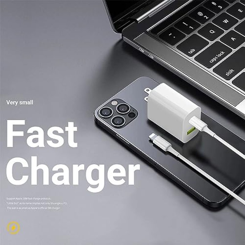 [4팩] USB C 고속 벽면 충전기 블록, 20W 듀얼 포트 QC+PD 3.0 전원 어댑터, iPhone11/12/13/14/Pro Max, XS/XR/X, iPad Pro, AirPods용 고속 충전 플러그 박스 브릭 큐브 프로, 삼성 갤럭시 등