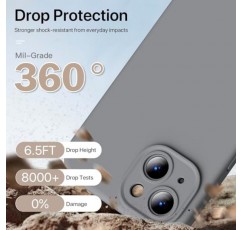GOODVISH iPhone 15 케이스와 호환 가능, 실리콘 업그레이드 [카메라 보호] 휴대폰 케이스(화면 보호 장치 2개), 내부에 부드러운 긁힘 방지 극세사 안감, 6.1인치, 스페이스 그레이