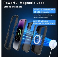 MYBAT PRO Maverick 시리즈 iPhone 15 Pro Max 케이스(벨트 클립 홀스터 포함), [Magsafe와 호환 가능] 화면 보호 장치 포함, 낙하 방지, 충격 방지, 360° 회전식 킥스탠드 포함, 견고한 보호 블랙