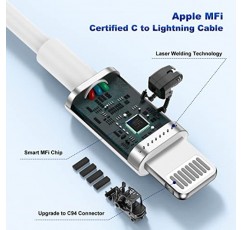 iPhone 14 13 고속 차량용 충전기, [Apple MFi 인증] Apple 14 13용 45W 듀얼 포트 USB C 차량용 충전기 어댑터, 12 11 Pro Max/XR/SE/iPad, AirPods용 3피트 유형 C-라이트닝 케이블이 포함된 Apple 차량용 충전기