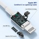 iPhone 14 13 고속 차량용 충전기, [Apple MFi 인증] Apple 14 13용 45W 듀얼 포트 USB C 차량용 충전기 어댑터, 12 11 Pro Max/XR/SE/iPad, AirPods용 3피트 유형 C-라이트닝 케이블이 포함된 Apple 차량용 충전기