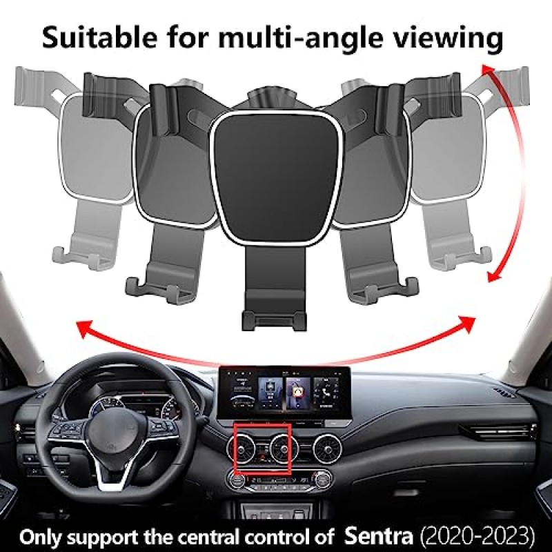 닛산 Sentra 2020-2023 S SV SR 자동차 액세서리 탐색 브래킷 인테리어 장식 모바일 휴대 전화 마운트 케이스에 대한 LUNQIN 자동차 전화 홀더