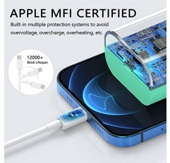 [MFi 인증] iPhone 14 13 고속 충전기용 3팩, 20W PD USB C 벽면 충전기 어댑터, 3팩 6FT 유형 C-라이트닝 케이블 포함 iPhone 14 13 12 11 Pro Max XR XS X,iPad 그린…