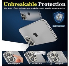 iPhone 15 Pro/iPhone 15 Pro Max용 YMHML 카메라 렌즈 보호 장치, 강화 유리 합금 금속 풀 커버 낙하 보호 케이스 친화적인 카메라 화면 보호 장치 액세서리 [야간 촬영], 티타늄 골드