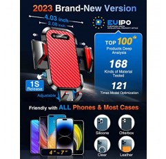 VANMASS 업그레이드된 자동차 통풍구 폰 마운트 [특허 강철 후크] 에어 벤트 홀더 클립 가장 견고한 충격 방지 범용 모바일 휴대폰 마운트 iPhone 14 13 Samsung Galaxy,Red용 핸즈프리 스탠드 크래들