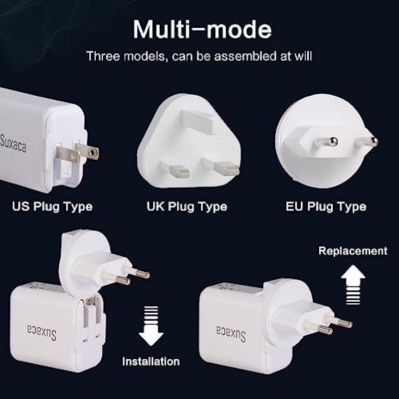 45W USB C 충전기, USB C GaN 충전기 45W 초고속 충전기 유형 C, 접이식 GaN PPS 소형 고속 벽 충전기 블록, Galaxy S23 Ultra/S22/S21/S20/Note 20/Z Fold 3, 3.28FT C 충전기 케이블용