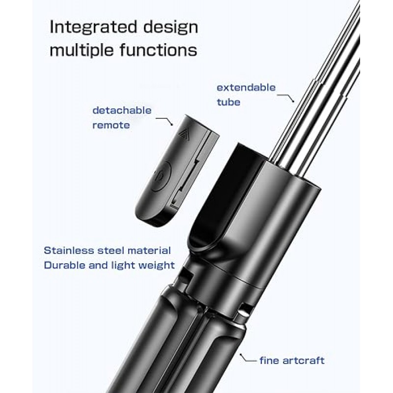셀카봉, 28인치 확장형 셀카봉 삼각대, 휴대폰 삼각대, iPhone 14/13/12/11 및 스마트폰용 삼각대 스탠드 360°회전, Gopro와 호환 가능, 그룹 셀카/라이브 스트리밍/비디오 녹화
