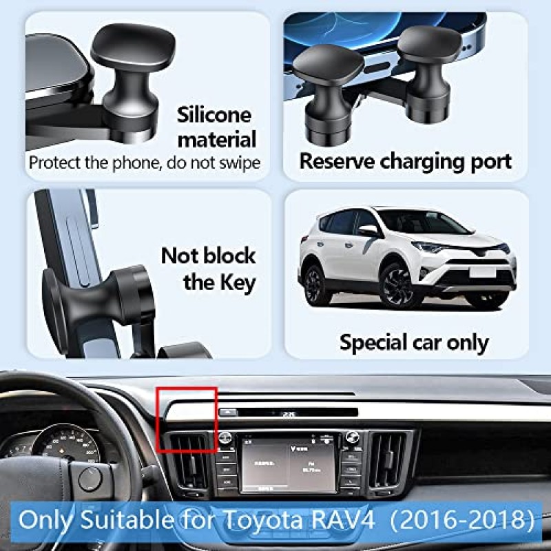 LUNQIN 자동차 전화 홀더 마운트 2016 2017 2018 Toyota RAV4 자동차 액세서리 인테리어 장식 모바일 셀 스마트 폰 브래킷