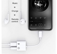 iPhone용 2팩 헤드폰 어댑터, [Apple MFi 인증] 2 in 1 Lightning-3.5mm AUX 오디오 + 충전기 분배기 iPhone 14/13/12/11/XS/XR/X 8/iPad와 호환 가능, 모든 iOS 시스템 지원